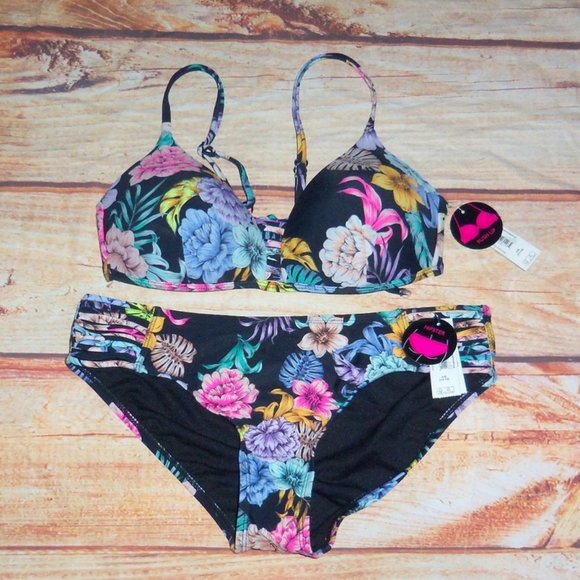 NOBO No Boundaries Floral Bikini To Bottoms - L/G 11-13 - NWT - Picture 5 of 13
